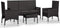 vidaXL - 4-delige - Loungeset - met - kussens - poly - rattan - zwart