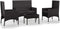 vidaXL - 4-delige - Loungeset - met - kussens - poly - rattan - zwart