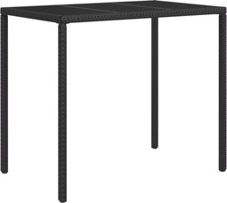 vidaXL - 4-delige - Loungeset - met - kussens - poly - rattan - zwart