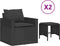 vidaXL - 4-delige - Loungeset - met - kussens - poly - rattan - zwart