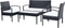 vidaXL - 4-delige - Loungeset - met - kussens - poly - rattan - zwart