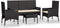 vidaXL - 4-delige - Loungeset - met - kussens - poly - rattan - zwart