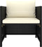 vidaXL - 4-delige - Loungeset - met - kussens - poly - rattan - zwart