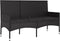 vidaXL - 4-delige - Loungeset - met - kussens - poly - rattan - zwart