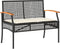 vidaXL - 4-delige - Loungeset - met - kussens - poly - rattan - zwart