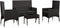 vidaXL - 4-delige - Loungeset - met - kussens - poly - rattan - zwart