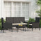 vidaXL - 4-delige - Loungeset - met - kussens - poly - rattan - zwart