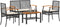 vidaXL - 4-delige - Loungeset - met - kussens - poly - rattan - zwart