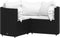 vidaXL - 4-delige - Loungeset - met - kussens - poly - rattan - zwart