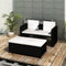 vidaXL - 4-delige - Loungeset - met - kussens - poly - rattan - zwart
