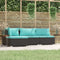 vidaXL - 4-delige - Loungeset - met - kussens - poly - rattan - zwart