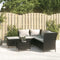 vidaXL - 4-delige - Loungeset - met - kussens - poly - rattan - zwart