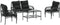 vidaXL - 4-delige - Loungeset - met - kussens - poly - rattan - zwart