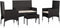 vidaXL - 4-delige - Loungeset - met - kussens - poly - rattan - zwart