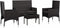 vidaXL - 4-delige - Loungeset - met - kussens - poly - rattan - zwart
