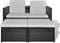 vidaXL - 4-delige - Loungeset - met - kussens - poly - rattan - zwart