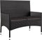 vidaXL - 4-delige - Loungeset - met - kussens - poly - rattan - zwart