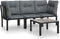 vidaXL - 4-delige - Loungeset - poly - rattan - zwart - en - grijs