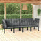 vidaXL - 4-delige - Loungeset - poly - rattan - zwart - en - grijs