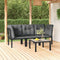 vidaXL - 4-delige - Loungeset - poly - rattan - zwart - en - grijs
