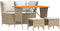 vidaXL - 4-delige - Tuinset - met - kussens - poly - rattan - beige