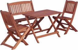 vidaXL - 4-delige - Tuinset - voor - kinderen - massief - eucalyptushout