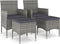 vidaXL - 4-delige - Tuinstoelen- - en - voetenbankenset - poly - rattan - grijs