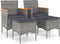 vidaXL - 4-delige - Tuinstoelen- - en - voetenbankenset - poly - rattan - grijs