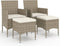 vidaXL - 4-delige - Tuinstoelen- - en - voetenbankenset - poly - rattan - beige