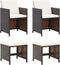 vidaXL - 4-delige - Tuinstoelen- - en - voetenbankenset - poly - rattan - bruin