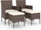 vidaXL - 4-delige - Tuinstoelen- - en - voetenbankenset - poly - rattan - bruin