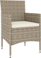 vidaXL - 4-delige - Tuinstoelen- - en - voetenbankenset - poly - rattan - beige