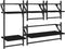 vidaXL - 4-delige - Wandschappenset - met - stangen - bewerkt - hout - zwart