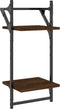 vidaXL - 4-delige - Wandschappenset - met - stangen - bewerkt - hout - bruineiken