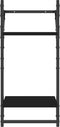 vidaXL - 4-delige - Wandschappenset - met - stangen - bewerkt - hout - zwart