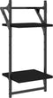 vidaXL - 4-delige - Wandschappenset - met - stangen - bewerkt - hout - zwart