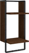 vidaXL - 4-delige - Wandschappenset - met - stangen - bewerkt - hout - bruineiken