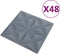 vidaXL - 48 - st - Wandpanelen - 3D - origami - 12 - m² - 50x50 - cm - grijs