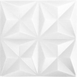 vidaXL - 48 - st - Wandpanelen - 3D - origami - 12 - m² - 50x50 - cm - wit
