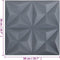 vidaXL - 48 - st - Wandpanelen - 3D - origami - 12 - m² - 50x50 - cm - grijs