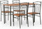 vidaXL - 5-delige - Eethoek - MDF - en - staal - bruin