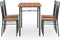 vidaXL - 5-delige - Eethoek - MDF - en - staal - bruin