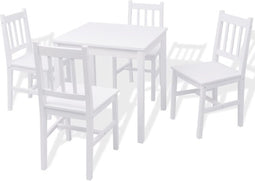 vidaXL - 5-delige - Eetkamerset - grenenhout