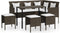 vidaXL - 5-delige - Loungeset - L-vormig - met - kussens - poly - rattan - bruin