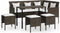 vidaXL - 5-delige - Loungeset - met - kussens - L-vormig - poly - rattan - bruin