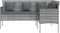 vidaXL - 5-delige - Loungeset - met - kussens - L-vormig - poly - rattan - grijs