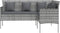vidaXL - 5-delige - Loungeset - met - kussens - L-vormig - poly - rattan - grijs