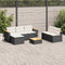 vidaXL - 5-delige - Loungeset - met - kussens - poly - rattan - acacia - zwart