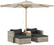 vidaXL - 5-delige - Loungeset - met - kussens - poly - rattan - acacia - grijs