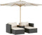 vidaXL - 5-delige - Loungeset - met - kussens - poly - rattan - acacia - zwart